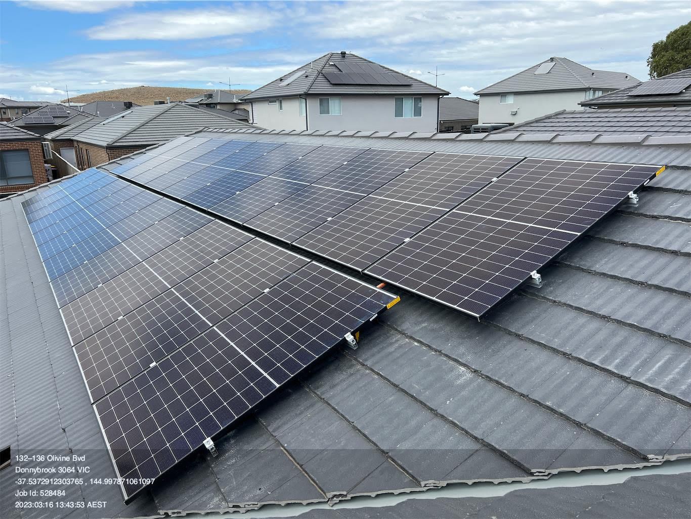 Premium solar battery system installation on Australian home roof - Cosmic Renewable Energy